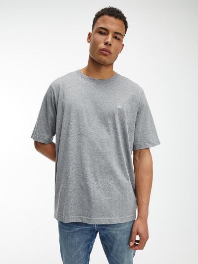 Calvin Klein Ruhák HU800826 | Calvin Klein Plus Size Organic Cotton Logo Férfi Póló Szürke